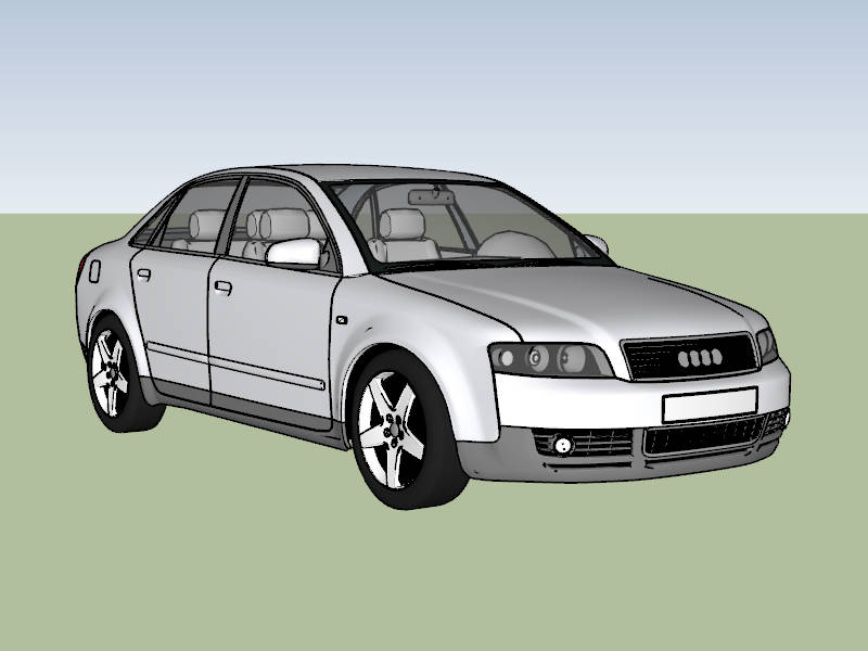 Audi A4 Saloon sketchup model preview - SketchupBox