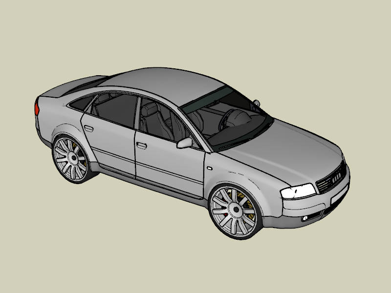 Audi A6 Sedan Silver sketchup model preview - SketchupBox