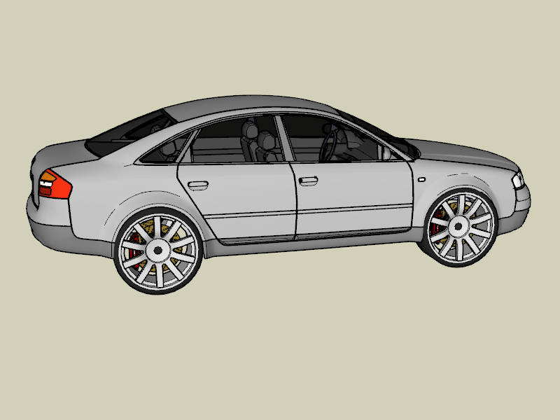 Audi A6 Sedan Silver sketchup model preview - SketchupBox