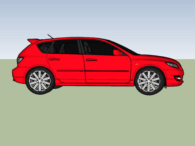 Mazdaspeed3 Sport Compact Hatchback sketchup model preview - SketchupBox