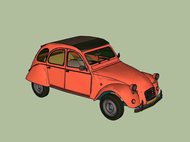 Citroen 2CV Sahara sketchup model preview - SketchupBox