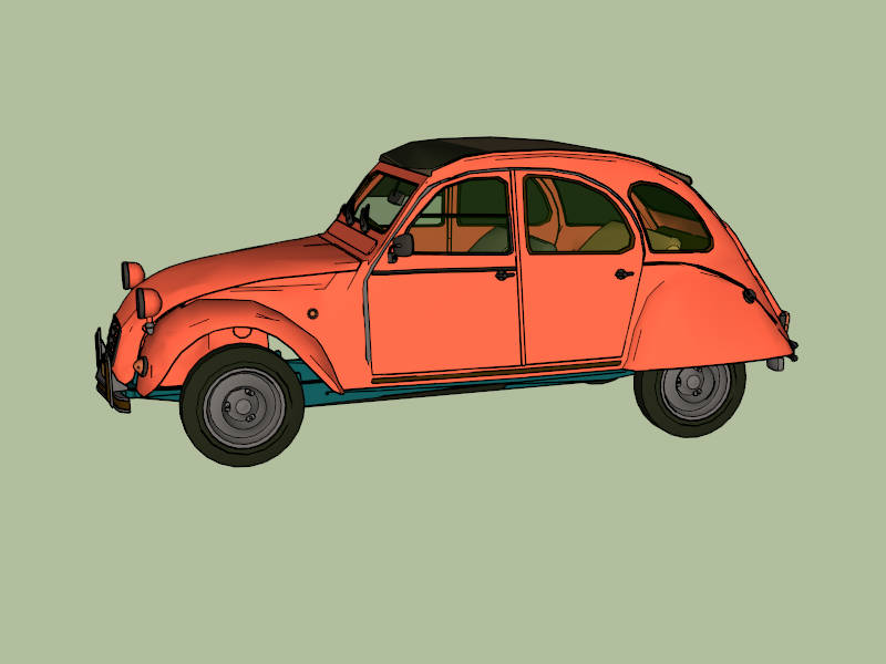 Citroen 2CV Sahara sketchup model preview - SketchupBox