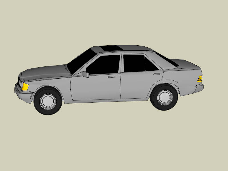 Mercedes-Benz 190E sketchup model preview - SketchupBox