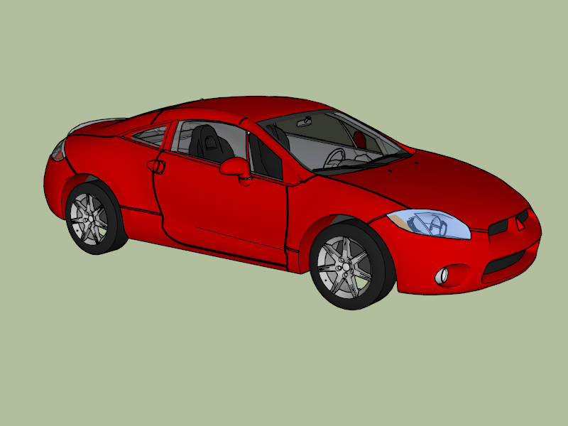 Mitsubishi Eclipse GT sketchup model preview - SketchupBox