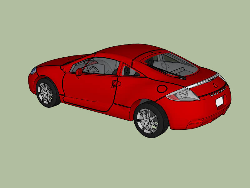 Mitsubishi Eclipse GT sketchup model preview - SketchupBox