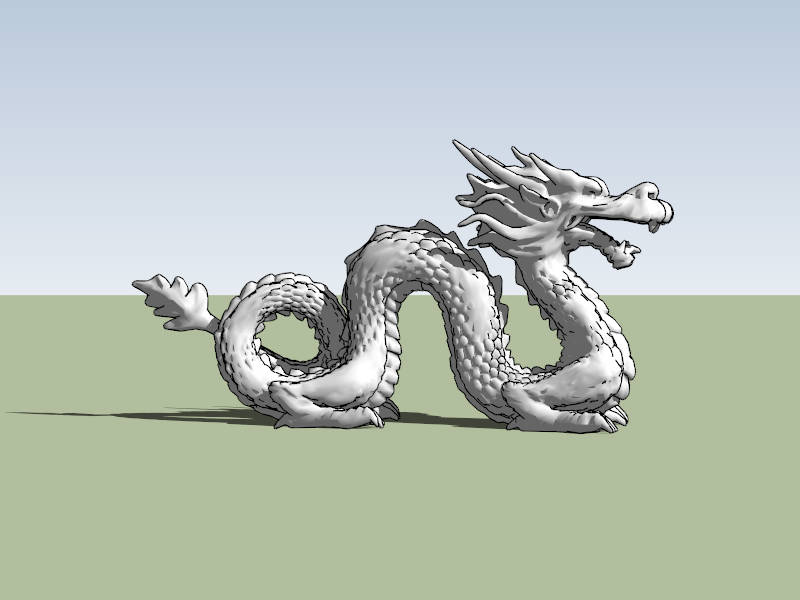 Stone Dragon Sculpture sketchup model preview - SketchupBox