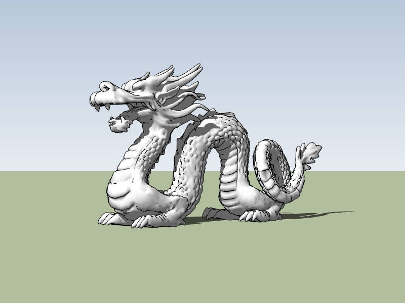 Stone Dragon Sculpture sketchup model preview - SketchupBox