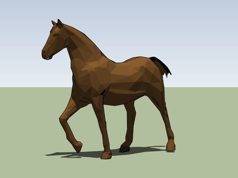 Low Poly Horse sketchup model preview - SketchupBox