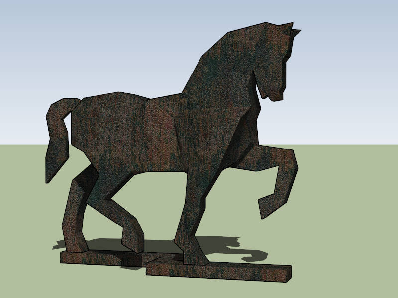 Low Poly Horse Sculpture sketchup model preview - SketchupBox