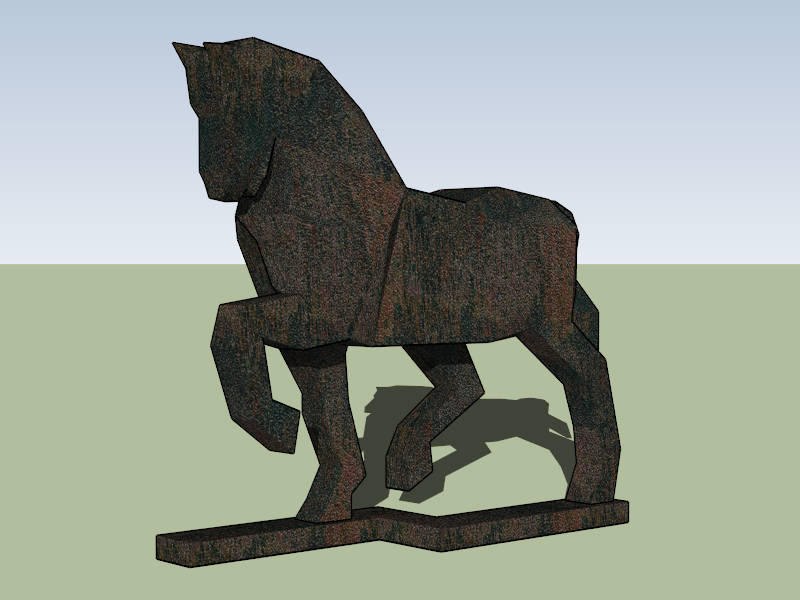 Low Poly Horse Sculpture sketchup model preview - SketchupBox