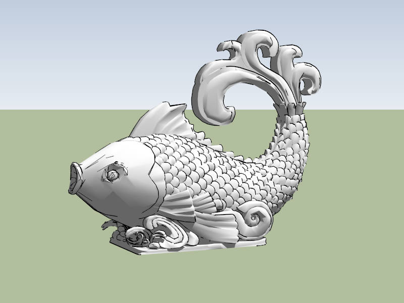 Fish Garden Sculpture sketchup model preview - SketchupBox