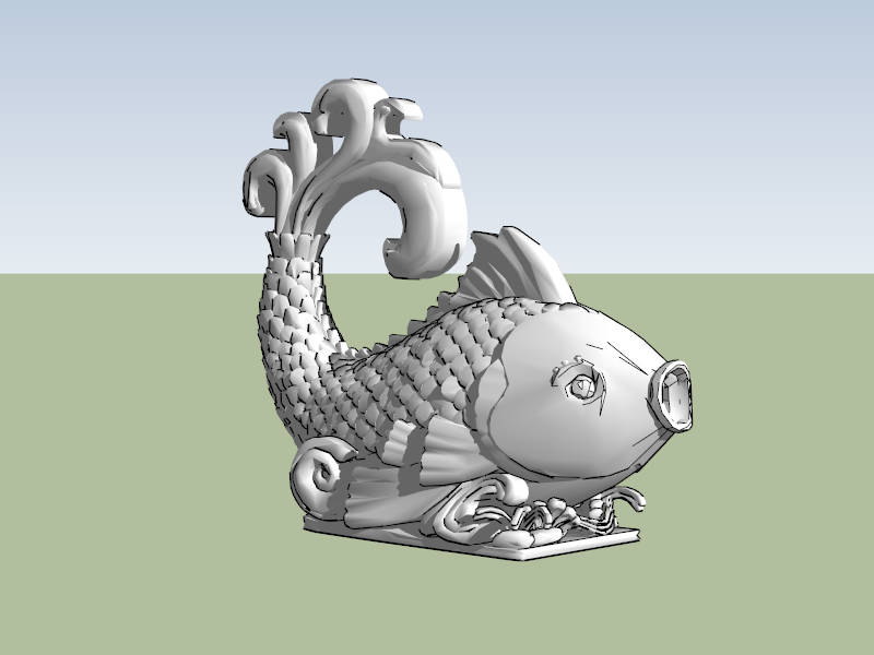 Fish Garden Sculpture sketchup model preview - SketchupBox