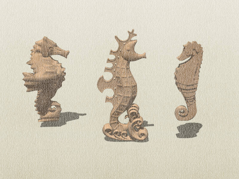 Seahorse Sculptures sketchup model preview - SketchupBox