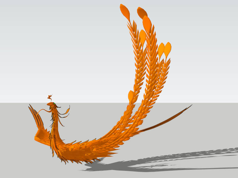 Mythical Phoenix Bird sketchup model preview - SketchupBox
