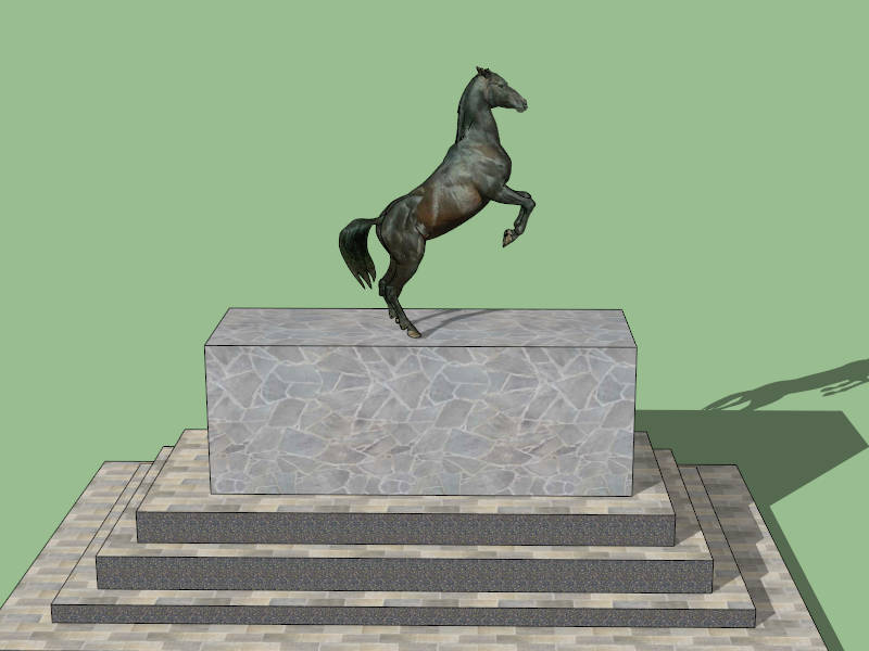 Large Outdoor Horse Sculpture sketchup model preview - SketchupBox