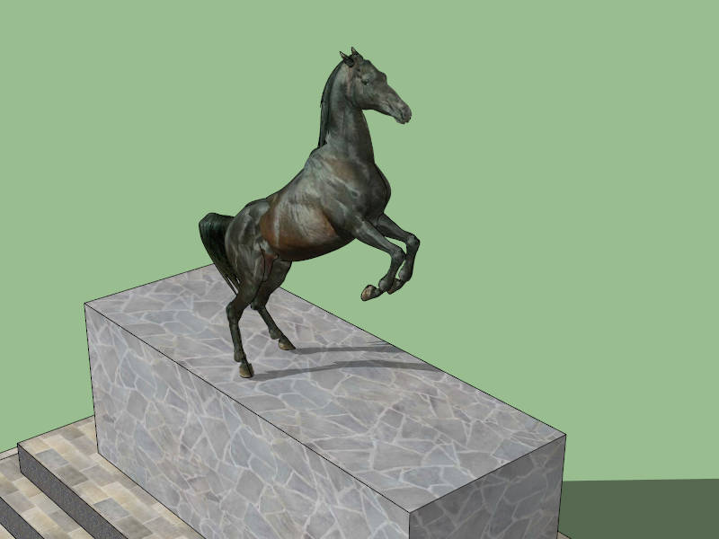 Large Outdoor Horse Sculpture sketchup model preview - SketchupBox