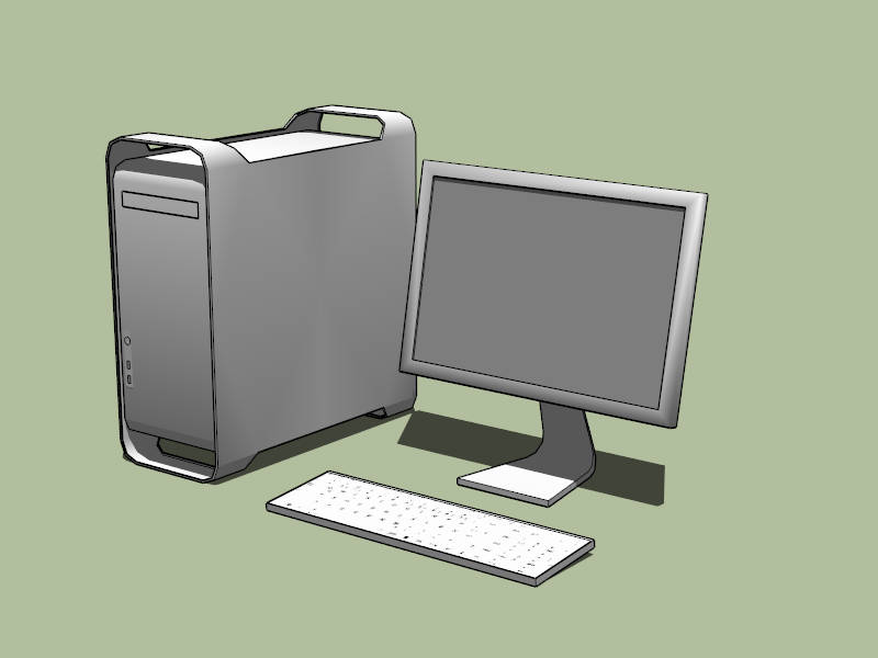 Apple PowerMac Desktop Computer sketchup model preview - SketchupBox