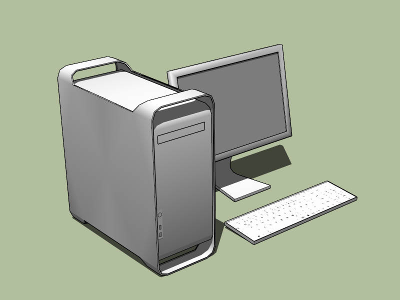 Apple PowerMac Desktop Computer sketchup model preview - SketchupBox