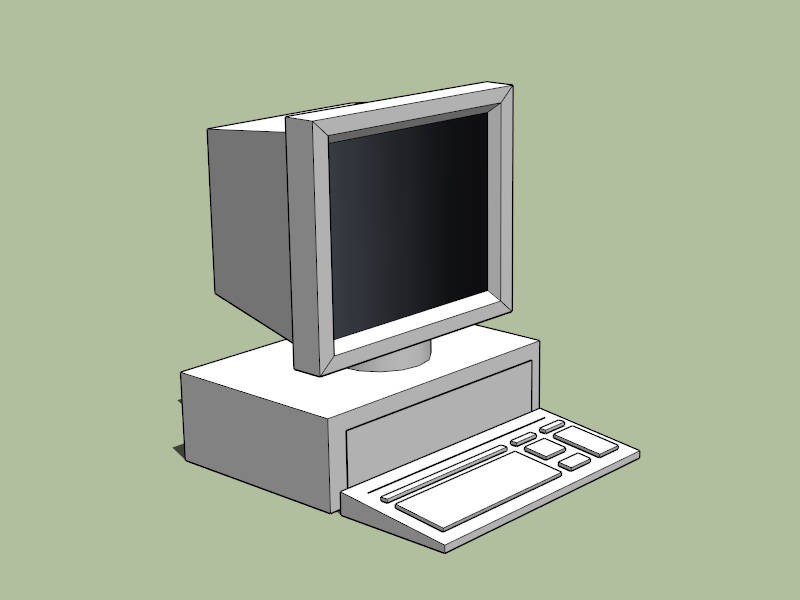 Old Desktop Computer sketchup model preview - SketchupBox