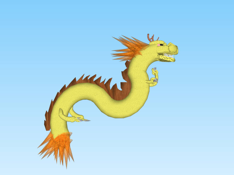 Gold Chinese Dragon sketchup model preview - SketchupBox