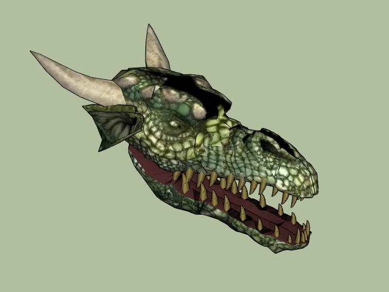 Green Dragon Head sketchup model preview - SketchupBox