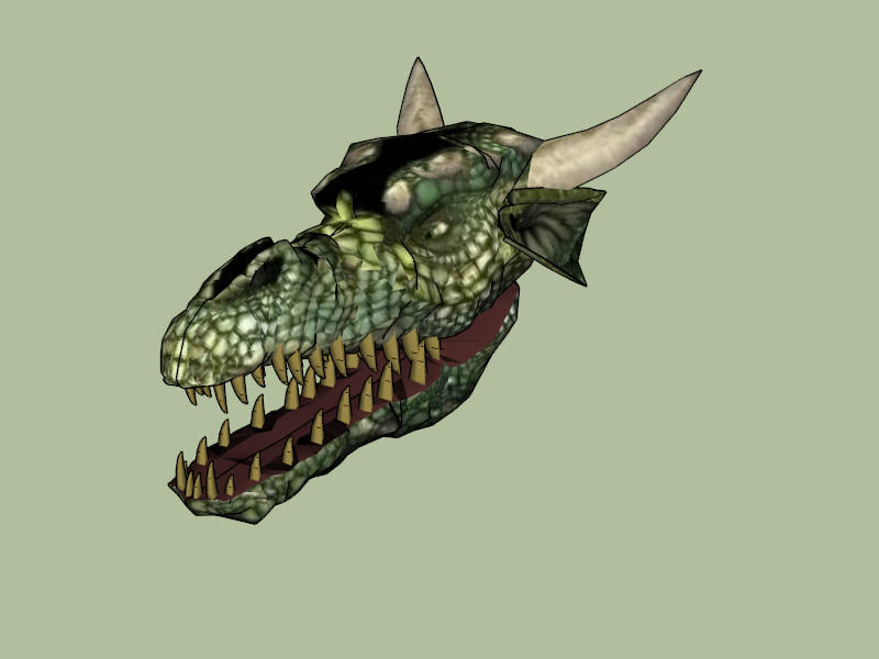 Green Dragon Head sketchup model preview - SketchupBox