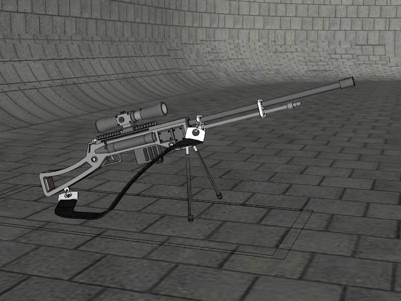 Long Range Sniper Rifle sketchup model preview - SketchupBox