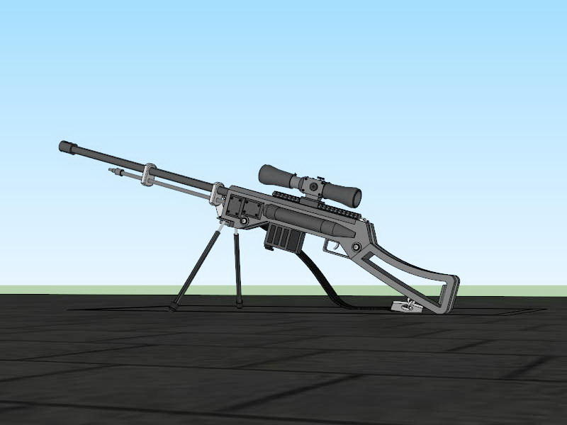 Long Range Sniper Rifle sketchup model preview - SketchupBox