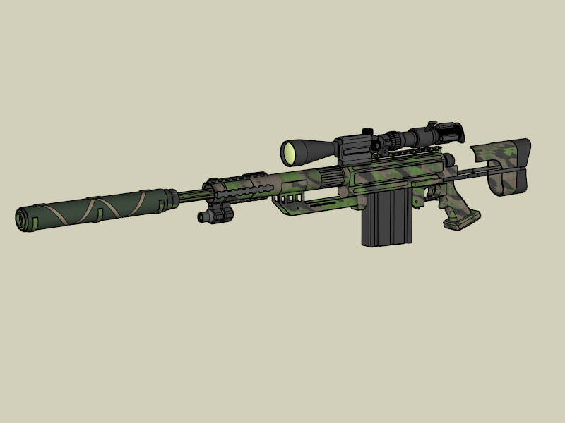 Camo Anti Material Rifle sketchup model preview - SketchupBox