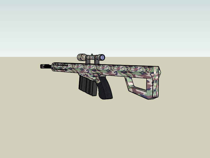 Anti Material Sniper Rifle sketchup model preview - SketchupBox