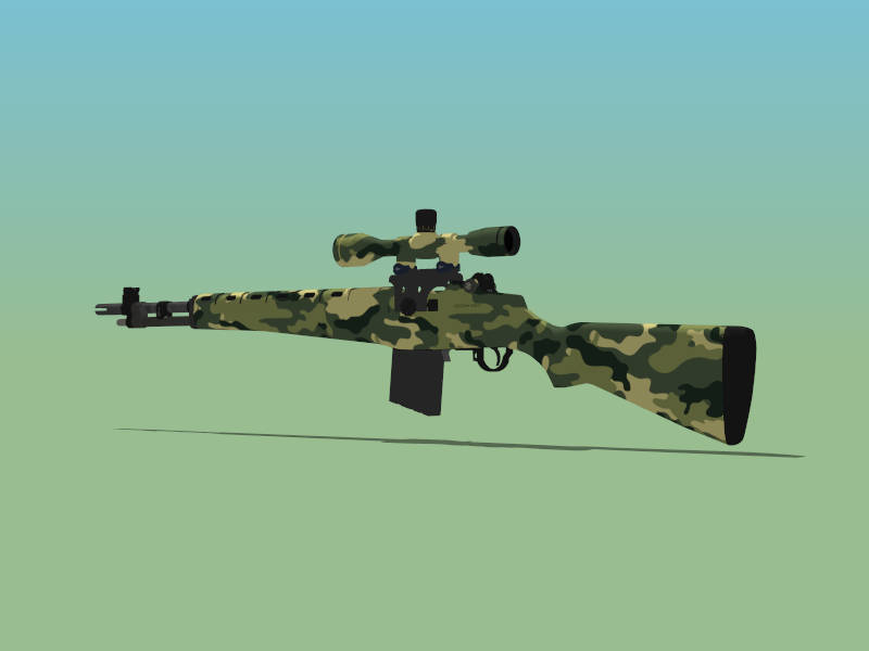 Modern Browning Automatic Rifle sketchup model preview - SketchupBox