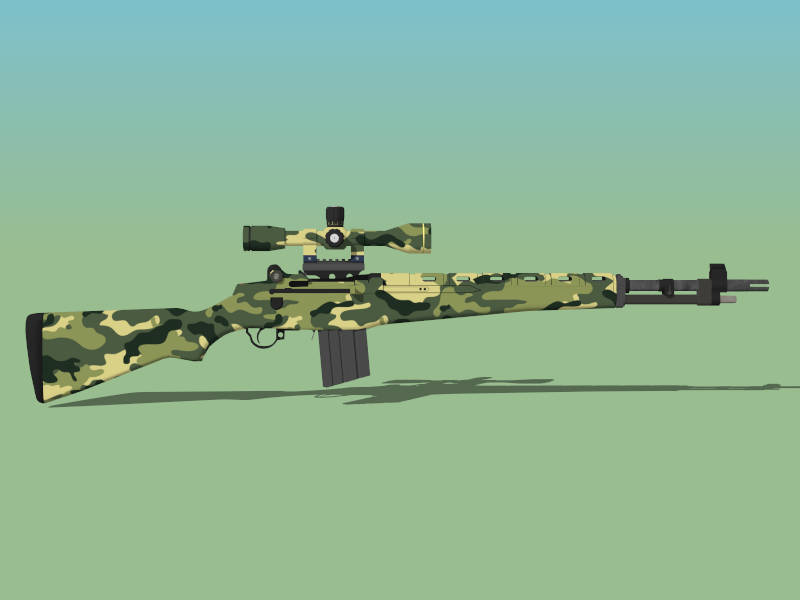 Modern Browning Automatic Rifle sketchup model preview - SketchupBox