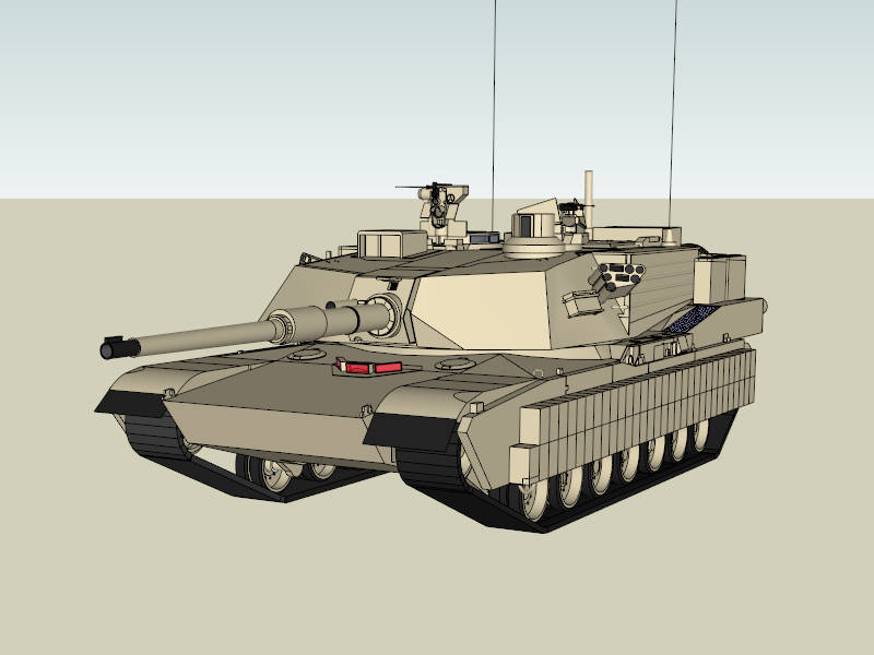 U.S. Army M1A2 Abrams Tank sketchup model preview - SketchupBox