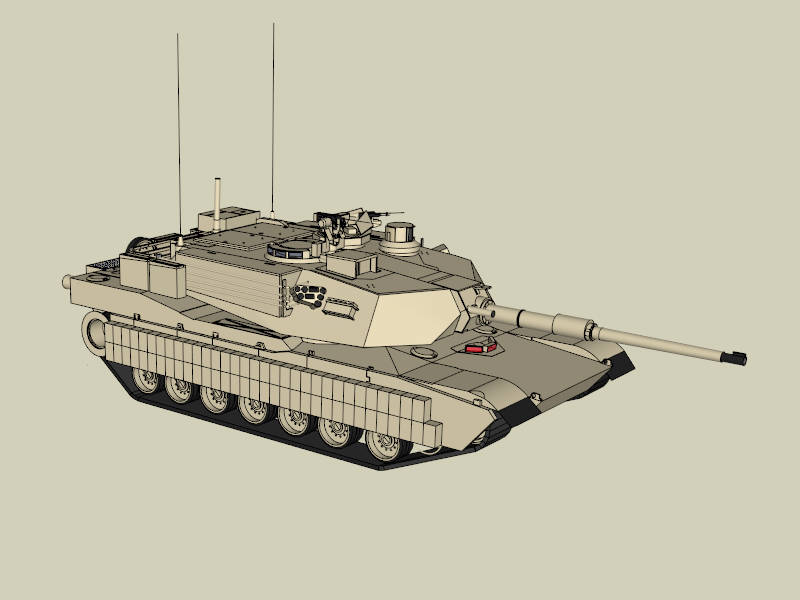 U.S. Army M1A2 Abrams Tank sketchup model preview - SketchupBox