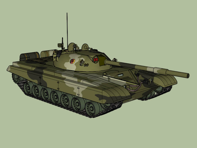 Russian T-72 Tank sketchup model preview - SketchupBox