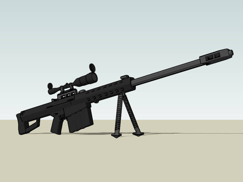 Barrett M82 Anti-Materiel Rifle sketchup model preview - SketchupBox