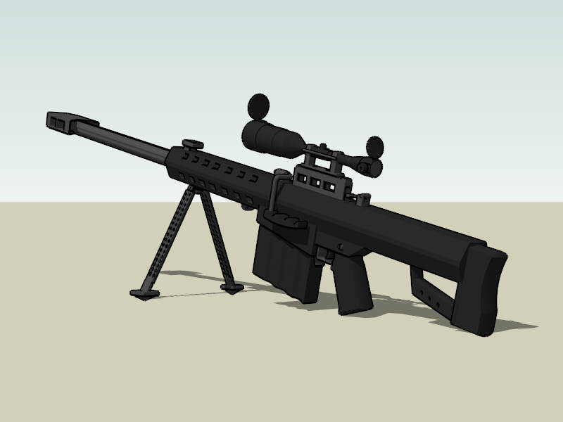 Barrett M82 Anti-Materiel Rifle sketchup model preview - SketchupBox