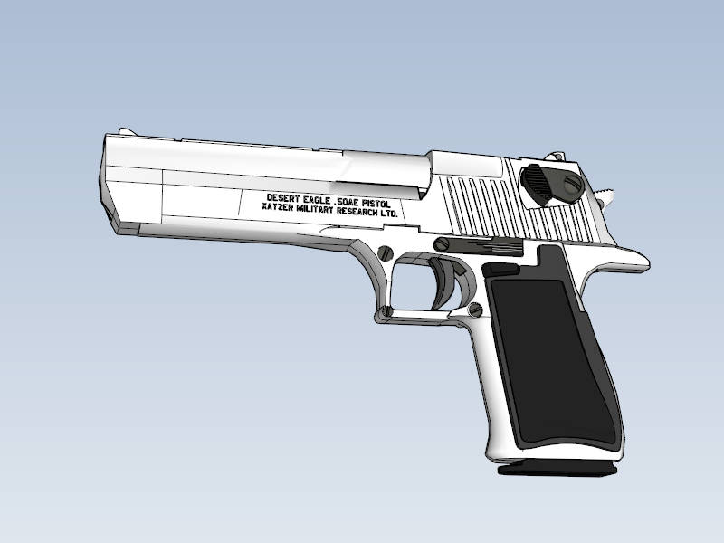 Desert Eagle Pistol sketchup model preview - SketchupBox