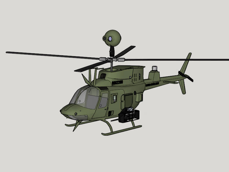 Stealth Attack Helicopter sketchup model preview - SketchupBox