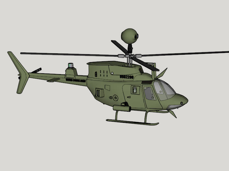 Stealth Attack Helicopter sketchup model preview - SketchupBox