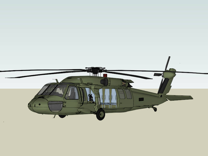 UH-60 Black Hawk sketchup model preview - SketchupBox