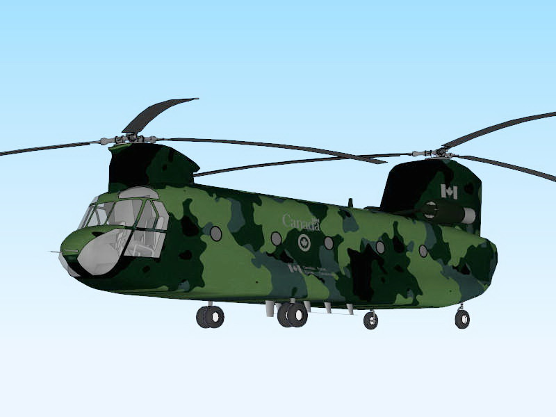 CH-47 Chinook Military Transport Helicopter sketchup model preview - SketchupBox