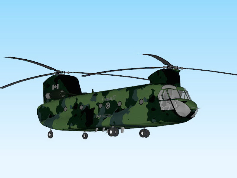 CH-47 Chinook Military Transport Helicopter sketchup model preview - SketchupBox