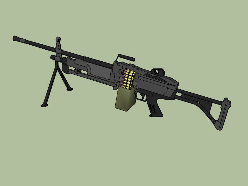 M249 Light Machine Gun sketchup model preview - SketchupBox