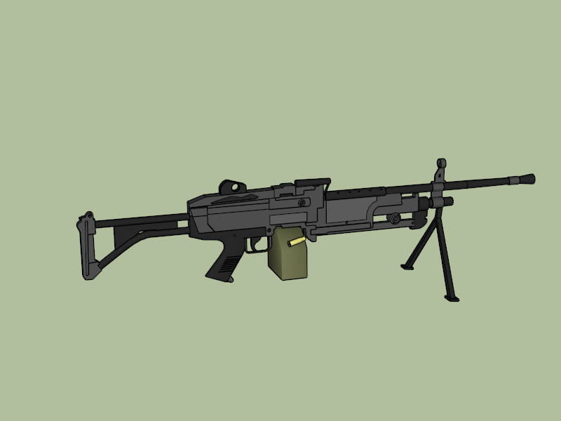 M249 Light Machine Gun sketchup model preview - SketchupBox