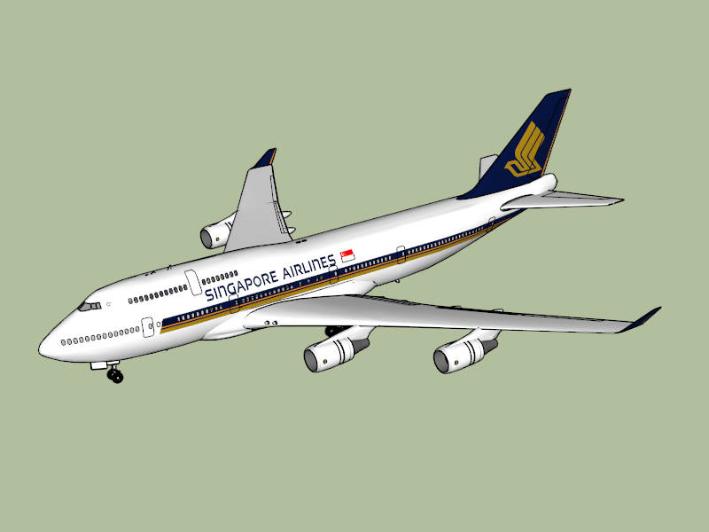 Singapore Airliner sketchup model preview - SketchupBox