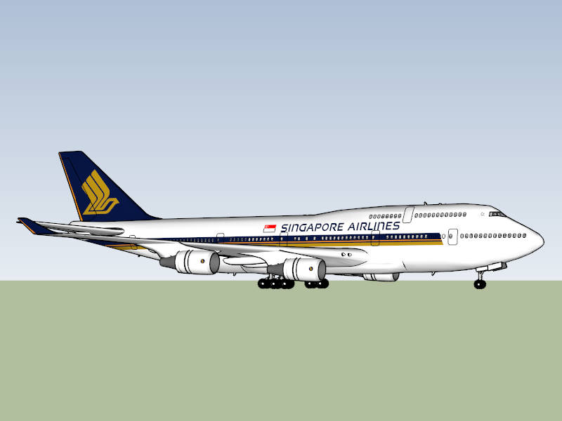 Singapore Airliner sketchup model preview - SketchupBox