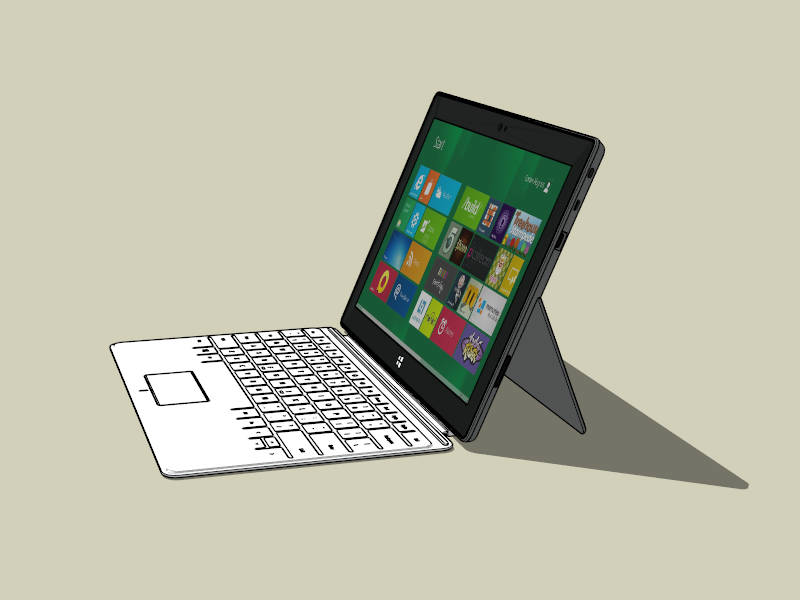 Microsoft Surface Laptop sketchup model preview - SketchupBox