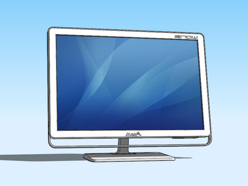 White Computer Monitor sketchup model preview - SketchupBox