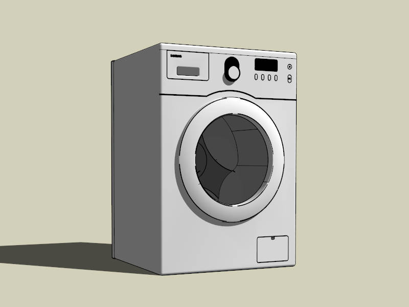Samsung White Front Load Washing Machine sketchup model preview - SketchupBox